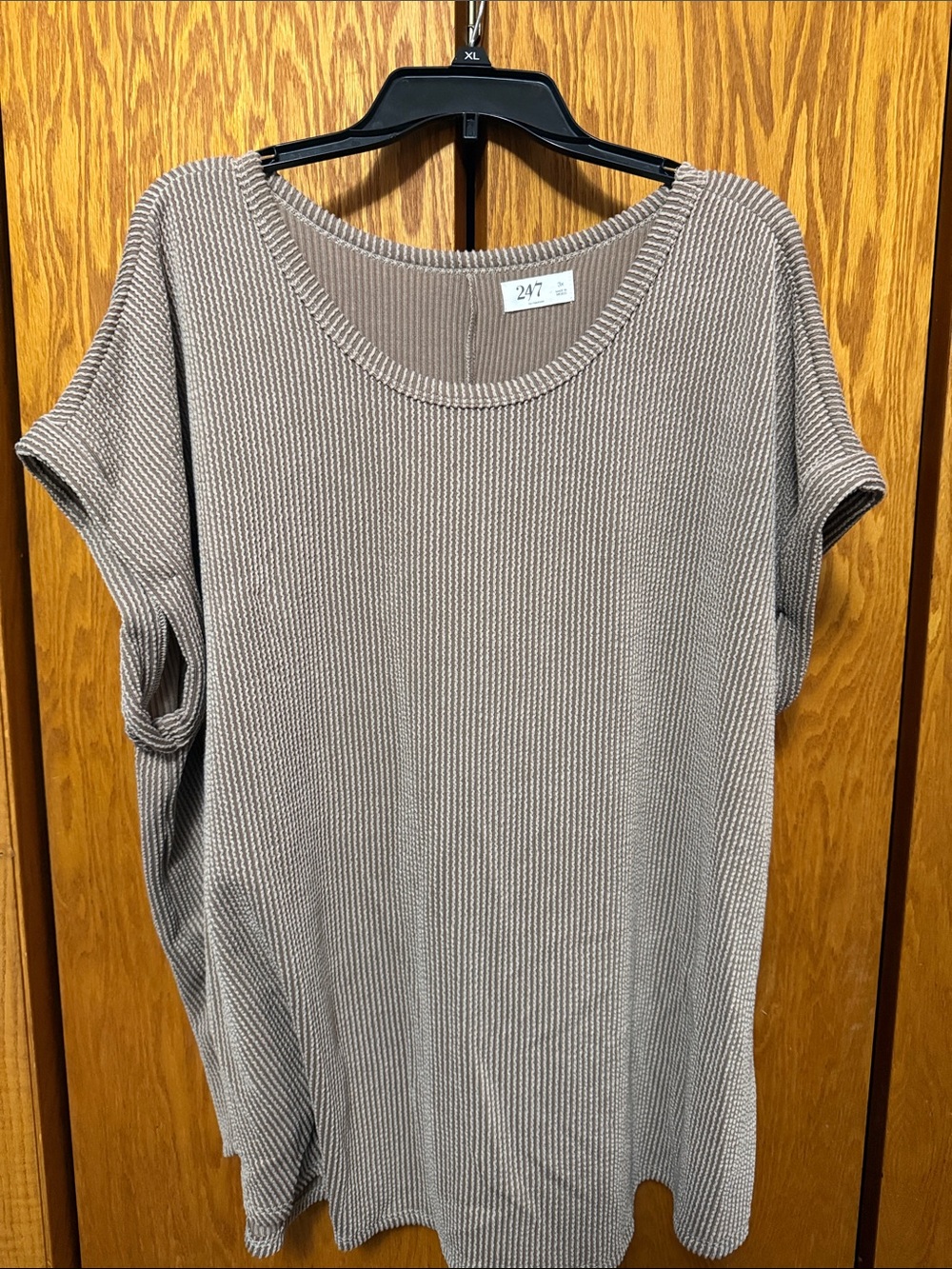 Maurice’s taupe ribbed Short-Sleeve Women's Top